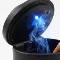 LED Car Ashtray with Blue Light & Cup Holder
