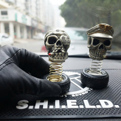 Skull Bobblehead Car Dashboard Ornament