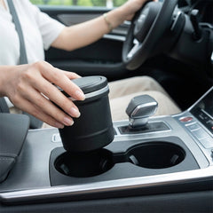 LED Car Ashtray with Blue Light & Cup Holder