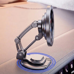 Magnetic Folding Car Phone Holder – 360° Rotating Dashboard Mobile Mount