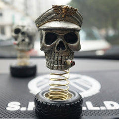 Skull Bobblehead Car Dashboard Ornament