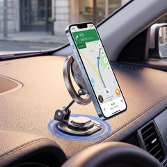 Magnetic Folding Car Phone Holder – 360° Rotating Dashboard Mobile Mount