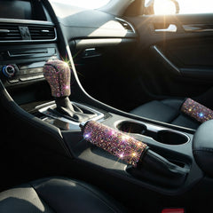 Diamond Car Gear Shift & Handbrake Cover Set