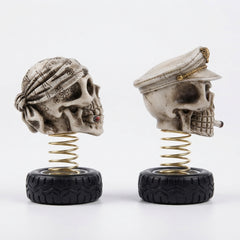 Skull Bobblehead Car Dashboard Ornament